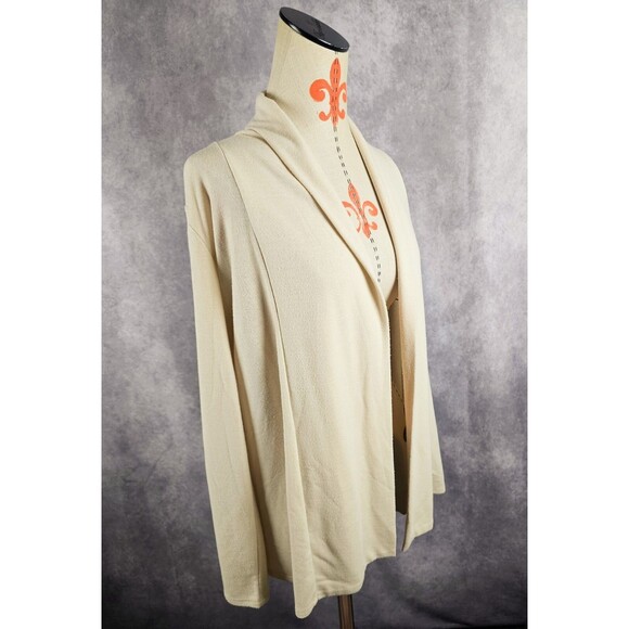 DKNY Womens Beige Cardigan Knit Sweater Open Front Long Sleeve Sz XS - Picture 2 of 10